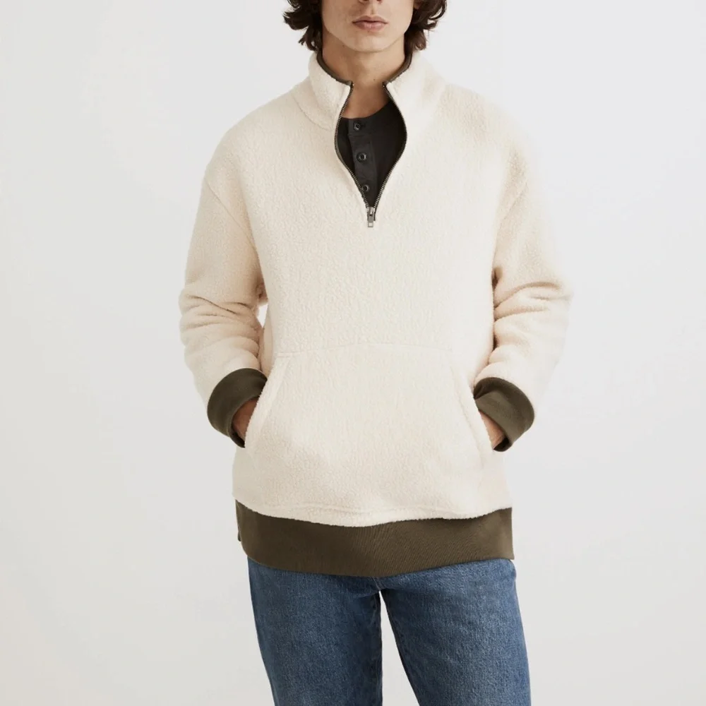 Madewell (Re)sourced Sherpa Half-Zip Sweatshirt